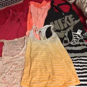 Nike, pink, American eagle tanks